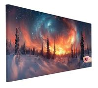 Diamond Painting Adultos Paisaje Kit Diamond Painting Grande 250x100cm Dibujos con Diamantes Aurora DIY 5D Pintar con Diamantes Puzzle Manualidades Adultos Kit Completo para Wall Decoration I-25