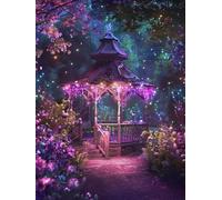 Diamond Painting Adultos Paisaje Pintura de Diamante Kits Pabellón Diamond Art Completo Accesorios 5D Manualidades Adultos DIY Dibujos con Diamantes para Decoración Pared del Hogar 30x40cm F0-151