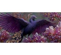 Diamond Painting Adultos Pavo Real Cuadro Diamantes Flores, 5D Manualidades Adultos Diamond Art, DIY Strass Painting Bordado de Kit Punto de Cruz para Room Decor, Regalo Mujer 200x100 cm -ZC2512R36