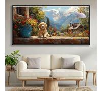Diamond Painting Adultos Perro Diamond Painting Grande 90x180cm, 5D Flor Pintura Diamante Manualidades Adultos, DIY Cristal Puzzle Bordado Punto de Cruz Kit Completo para Decoracion Hogar B0-562