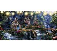Diamond Painting Adultos Puente Diamond Painting Grande 50x100cm Casa Dibujos con Diamantes, Cristal de Estrás Pintura por Números Manualidades Kit Pintura Diamante para Decoración Habitación FD-2934