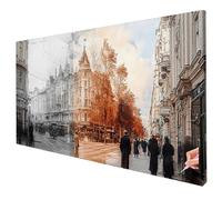 Diamond Painting Adultos Retro Diamond Painting Grande 200x80cm Dibujos con Diamantes Arquitectura Kit Punto de Cruz Manualidades Adultos Cuadro Diamantes para Regalos Originales para Mujer U-63
