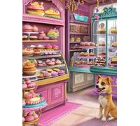 Diamond Painting Adultos Rosa Diamond Painting Tienda de postres 20x30cm, Kit Manualidades Niños Pintura Diamante 5D Cuadrado Creart Diamante Pintura Punto de Cruz para Decoración Pared Hogar,Model654