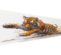 Diamond Painting Adultos Tigre,Diamond Painting NiñOs Blanco,Diamantes Para Manualidades Cuadros Diamantes 5d,Diy Piedra Redonda Cross Stitch Kit Para DecoracióN De Pared Hogar Regalo 40x80cm L1-651