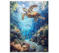 Diamond Painting Adultos Tortuga Marina Diamond Painting Animal Pintar con Diamantes, 5D Round Full Drill Cristal Rhinestones Art Kit, Pintura de Diamantes, Crafts para Decoración Hogar 70x90cm Y8-50