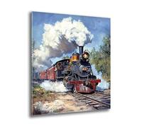 Diamond Painting Adultos Tren Vapor, DIY Punto de Cruz Cuadros de Diamantes Kit, Manualidades Adultos, Diamante Cuadrado, 5D Pintura de Diamante Kit, Hogar Cuadros Decoracion Dormitorios 20x25cm J-302