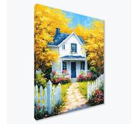 Diamond Painting Adultos Villa Diamond Painting Kit Completo, Flor Pintura de Diamante Niños, DIY 5D Cristal Bordado Punto de Cruz Manualidades para Decoracion Hogar, Regalo Mujer 70x90 cm F0-637