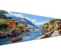 Diamond Painting Adultos Villa,Diamond Painting NiñOs Bote,Diamantes Para Manualidades Cuadros Diamantes 5d,Diy Piedra Redonda Cross Stitch Kit Para DecoracióN De Pared Del Hogar Regalo 40x80cm L1-626