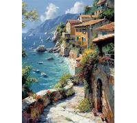 Diamond Painting Adultos Villa DIY 5D Diamond Painting Kit Completo, Paisaje Punto de Cruz Diamante Manualidades, Pintura de Diamante Pintura por Numeros Principiantes Decoración Hogar 70x90cm FG-199