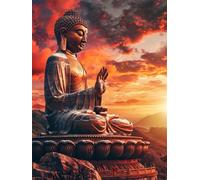 Diamond Painting Adultos zen DIY 5D Diamond Painting Kit Completo, Atardecer Punto de Cruz Diamante Manualidades, Pintura de Diamante Pintura por Numeros Principiantes Decoración Hogar 40x50cm FG-779