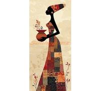 Diamond Painting África Diamond Painting Kit Completo XXL, 90x180 cm/35.4x70.9 In Pintura Diamante Mujer Cuadros Diamantes 5D, DIY Puzzle Diamond Art Artesanía para Decoración de la Pared Hogar