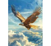 Diamond Painting áGuila, Diamond Painting Adultos Nube, 5D DIY Pintura de Diamante Manualidades Adultos, Cuadro Diamantes Punto de Cruz Kits, Kit de Arte de Mosaico, Decoración Hogar 50x65cm 1-9618