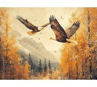 Diamond Painting áGuila Diamond Painting Adultos, Pintura Diamante Bosque Pintura de Diamantes 5D DIY bordado Punto de Cruz Manualidades para Adultos, Decoracion Hogar, Regalo 90x70cm -lsy25010I2