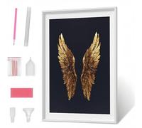 Diamond Painting Ala Pluma Pintura de Diamante para Adultos y Niños, Diamond Painting Kit Completo Accesorios DIY 5D Cuadro Punto de Cruz Bordados Manualidades Decoracion Hogar Pared 30x40CM PJY1 B-1