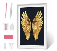 Diamond Painting Ala Pluma Pintura de Diamante para Adultos y Niños, Diamond Painting Kit Completo Accesorios DIY 5D Cuadro Punto de Cruz Bordados Manualidades Decoracion Pared 60 x 80cm PJY1 S-B