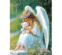 Diamond Painting Ángel, Ala Diamond Painting Adultos, Pintura de Diamante Kit Manualidades Adultos 5D Creart Embroidery Kit Punto de Cruz Pintura Diamante para Decoración Pared Hogar 35x50cm, Model574