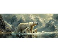 Diamond Painting Animal, 5D Diamond Painting Adultos MontañA Nevada, DIY Kit Manualidades Adultos, 5D Punto de Cruz Cuadro Diamante, DIY Pintura de Diamante Kits, Primavera Decor, 160x70cm 1-1352