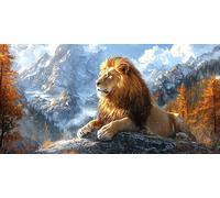Diamond Painting Animal 5D Dibujos Con Diamantes, DIY Diamond Painting Adultos León Pintura de Diamante Kit Manualidades NiñOs Cristal Regalo for Para DecoracióN de Pared del Hogar 30x60cm J0P-269