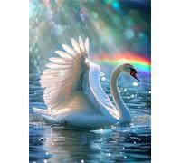 Diamond Painting Animal, 5D Pintura Diamante Cisne, Diamond Painting Kit Completo, DIY Puzzle Diamantes, Diamante Punto de Cruz Pintura Manualidades Adultos para Decoración de Pared Regalo 30x40cm