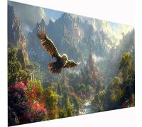 Diamond Painting animal Diamond Painting Adultos castillo Gran Kit Pintura de Diamante 5D - Cuadrado Taladro Completo DIY Arte Artesanía para Principiantes para Decoración De Pared 100x220cm Z1-305