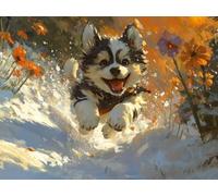 Diamond Painting Animal Diamond Painting Adultos Perro, 5D Pintura de Diamante Manualidades Adultos, DIY Cuadrados Strass Bordado Punto de Cruz para Decoración Hogar, Regalo Mujer 100x75cm L0-1243