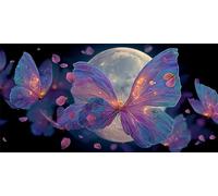 Diamond Painting, animal Manualidades Adultos Punto de Cruz Kit, Luna 5D DIY Niños Principiantes Pintura de Diamante Art, Cristal Bordado Artesanías, para Decoración de Pared Del Hogar 25x50cm z-284