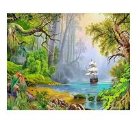 Diamond painting Animales de la selva tropical,5D Diamond Painting Kit Completo,DIY Cuadros Diamant por Números para Niños Adultos,Rhinestone Bordado Punto de Cruz Crafts Hogar Pared Decor,40x60cm