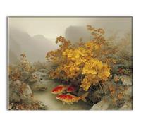 Diamond Painting Anlage Fisch Design Full Drill Diamant Painting Bilder Bastelset Erwachsene DIY Kreativ Set für Erwachsene Mosaik Bastelset Stickerei Geschenke Home Wanddekor Malerei 50x70cm P-q-6643