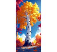 Diamond Painting áRbol, 5D Diamond Painting Kit Hojas CaíDas, 5D Cuadro Diamantes Embroidery Kit Pintura Diamante Bordado Principiantes DIY Full Drill Round per Decorazioni Casa 50x100cm 1-1S431Q