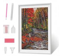 Diamond Painting áRbol Bosque Pintura de Diamante para Adultos y Niños, Diamond Painting Kit Completo Accesorios DIY 5D Cuadro Punto de Cruz Bordados Manualidades Decoracion Pared 70x95cm PJY1 A-B