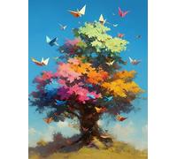 Diamond Painting Árbol De La Vida 50x70cm Diamond Painting Adultos Color, 2025 Full Drill Manualidades Adultos Pintura de Diamante, 5D Cristal Punto de Cruz Cuadro Diamantes Kits, Regalo Mujer Q-1094T