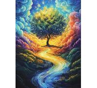 Diamond Painting Árbol De La Vida 55x70cm Diamond Painting Adultos Color, 2025 Full Drill Manualidades Adultos Pintura de Diamante, 5D Cristal Punto de Cruz Cuadro Diamantes Kits, Regalo Mujer Q-1140T