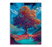 Diamond Painting Árbol De La Vida Diamond Painting Adultos Niños Kit Montaña, Pintura Diamante Punto de Cruz 35x40cm, DIY 5D Rhinestones Cristal Bordado Cuadros, Decoración De Pared Del Hogar z111f