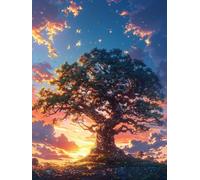 Diamond Painting áRbol De La Vida, DIY 5D Diamond Painting Kit Sunset, 5D Pintura Diamante Cuadro Diamantes Kit Bordado Principiantes DIY Full Cuadrado Embroidery Decorazioni Casa 80x120cm C-8251