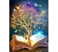 Diamond Painting áRbol De La Vida Pintura Diamante Libro Diamond Painting Kit Completo, Diamond Painting Grande 60 X 80cm, DIY Punto de Cruz Cuadros Diamantes 5D Diamond Art, Decoración Pared Hogar