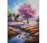 Diamond Painting Árbol Diamond Painting Adultos, 5D Cuadro Diamantes Cabina Pintura Diamante Manualidades Niños, DIY Crystal Bordado Punto de Cruz Kit Completo, Decoración Hogar Regalo 50x70cm 6X-843