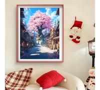 Diamond Painting Árbol Diamond Painting Adultos Calle DIY Cristal de Estrás Pintura por Manualidades, Kit de Punto de Cruz, Puzzle de Diamantes, Arts and Crafts Para Navidad Decoración 60x180cm J0-85