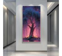 Diamond Painting Árbol Fantástico 50x120cm, 5D Pavo Real Pintura de Diamante para Manualidades Adultos, DIY Diamond Painting Kit Completo, Dibujos con Diamantes para Decoración de Pared -LR1420