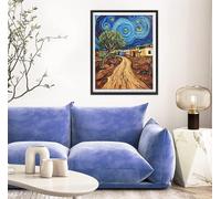 Diamond Painting árbol Pintura Diamante Calle, DIY 5D Kit Completo de Pintura de Diamante para Adultos y Niños, Diamantes Cristal Artesanía para Decoración De Pared Del Hogar, Regalos 80x110cm s-4126