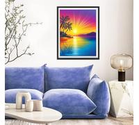 Diamond Painting árbol Pintura Diamante Sol, DIY 5D Kit Completo de Pintura de Diamante para Adultos y Niños, Diamantes Cristal Artesanía para Decoración De Pared Del Hogar, Regalos 80x110cm s-4150