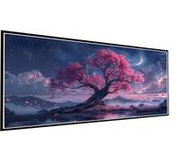 Diamond Painting Árbol Solitario Diamond Painting Adultos Grande XXL 70x140cm Pintura de Diamante Luna Diamantes para Manualidades, 5D DIY Punto de Cruz Diamante Set para Decoracion Hogar P1-435