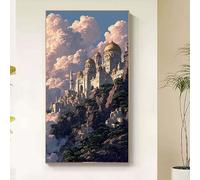 Diamond Painting Arquitectura Diamond Painting Adultos, Pintura Diamante Nube Dibujos con Diamantes, DIY 5D Cristal Strass Punto de Cruz Manualidades Puzzle para Decoracion Hogar 80x160cm tg31-5t