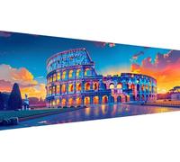 Diamond Painting Arquitectura Diamond Painting Grande XXL 5D Roma Kit Manualidades Adultos, DIY Punto de Cruz Cristal Art, Diamantes Redondos, Actividad Antiestrés Relax, Idea Regalo 40x90cm Y1-362