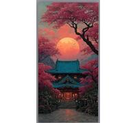 Diamond Painting Arquitectura japonesa Pintura Diamante Paisaje Diamond Painting Adultos Niños 5D Cristal Strass Punto de Cruz Puzzle de Diamantes para Decoración de Pared del Hogar 60x120cm g19-bd4