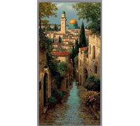 Diamond Painting Arquitectura Pintura Diamante Calle Diamond Painting Adultos Niños 5D Cristal Strass Punto de Cruz Puzzle de Diamantes Manualidades para Decoración de Pared del Hogar 30x60cm x22-vf7