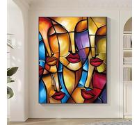 Diamond Painting Arte Diamond Painting Adultos Abstracto Dibujos con Diamantes Bordado Pintura de Diamantes de Imitación Punto de Cruz Manualidades para Decoracion Hogar, Regalos 60 x 80 cm 6-9