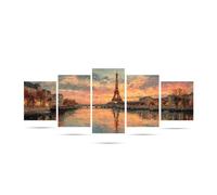 Diamond Painting Atardecer 5 Piezas París Diamond Painting Adultos, Pintura de Diamante Manualidades Adultos DIY, Puzzle Diamantes Bordado Punto de Cruz, Para Cuadros Decoracion Salon Modernos B0-439