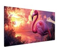 Diamond Painting Atardecer, 5D Diamond Painting Adultos Niños Manualidades, Flamenco Pintura Diamante Punto de Cruz Pintura Kit, Artes Artesanal para Cuadros Decoracion Salon, Regalo 90x40 cm B-28