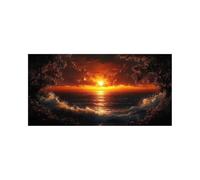 Diamond Painting Atardecer Diamantes Pintar por Numeros Océano, Manualidades Adultos Kit Bordado Punto de Cruz 50 x 100 CM, Cuadros Decoracion Salon Modernos Dibujos con Diamantes, Regalo 2509-1132