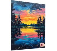 Diamond Painting Atardecer Diamond Painting Adultos Estrellas Dibujos con Diamantes Kit 5D Pintura de Diamante Manualidades Adultos DIY Pintar con Diamantes Punto de Cruz Decor Hogar 80x110cm M-83